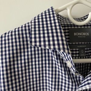 Bonobos - Daily Grind Winkle Free Dress Shirt - Navy Gingham